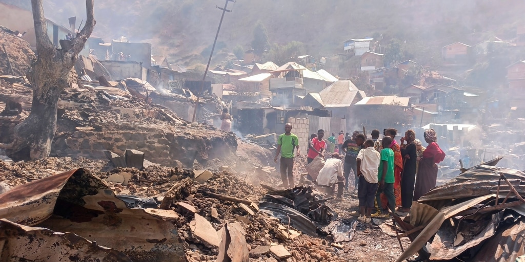 A fire swept through two adjacent schools in the city of Bukavu in eastern Congo, killing at least 26 students and injuring dozens, the provincial government says.