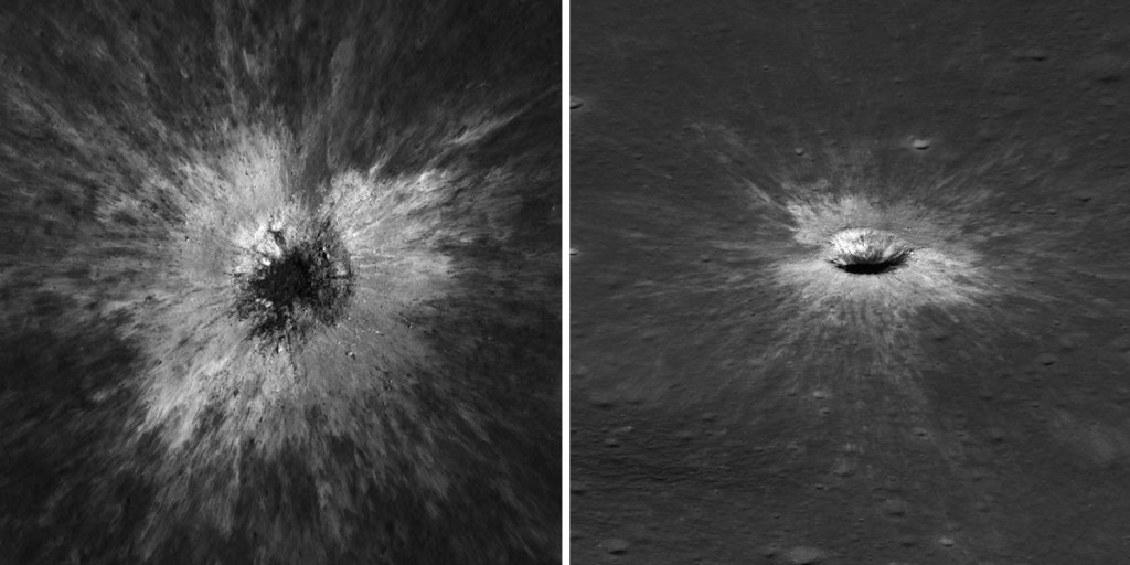 The crater, which is bigger than the Roman Colosseum, is the result of a powerful impact two years ago.