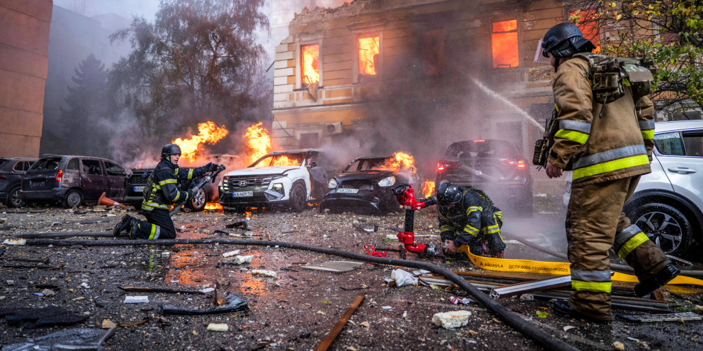 Russia’s round-the-clock bombardment of targets in Ukraine killed at least seven people and wounded more than 80 others, officials say.