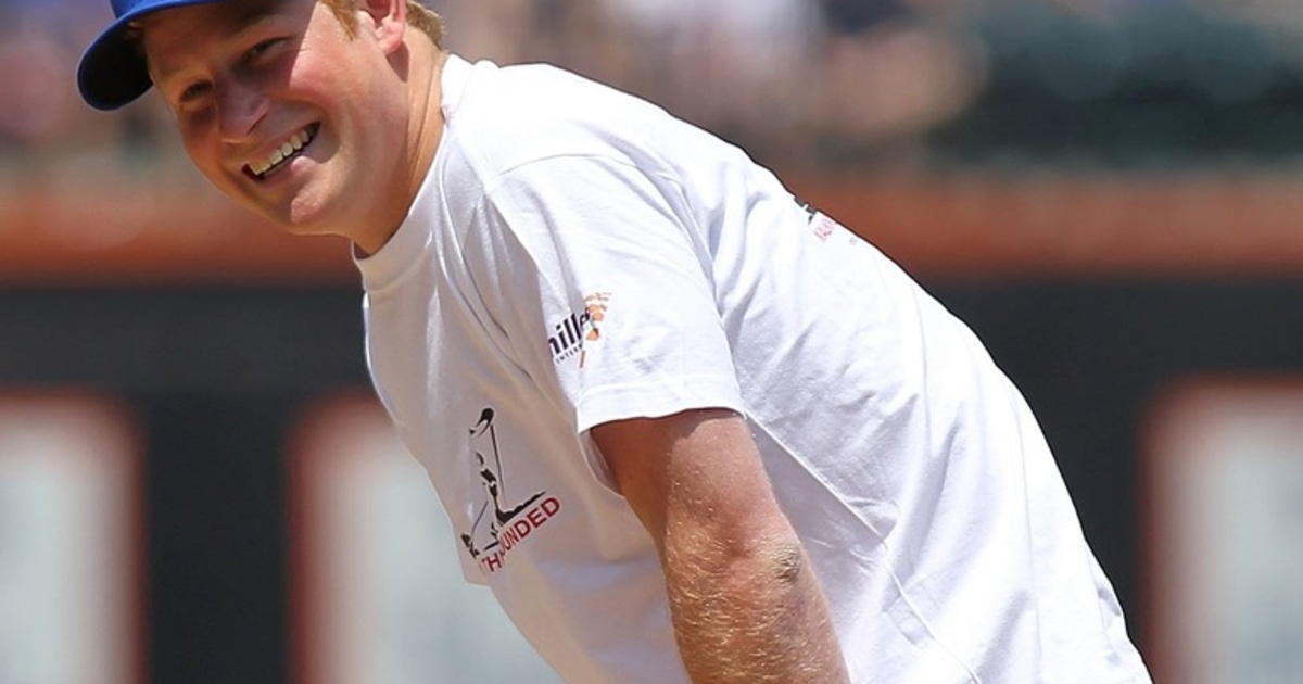 Prince Harry with Rod Barajas the Mets catcher at the New York