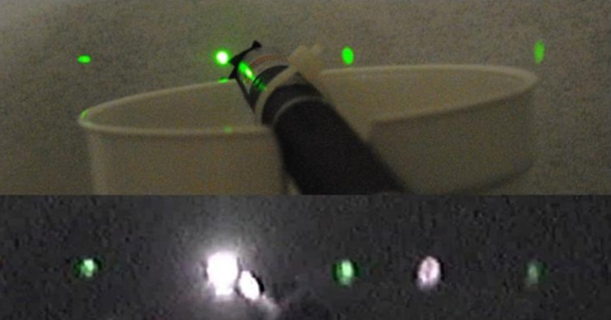 Regular green laser pointer used to detect hazardous chemicals