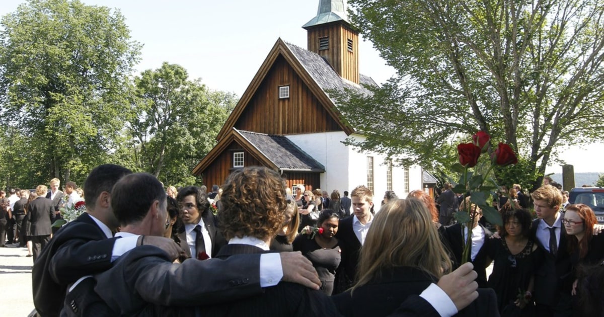 As first funeral is held, Norway PM says: 'We're going to answer hatred