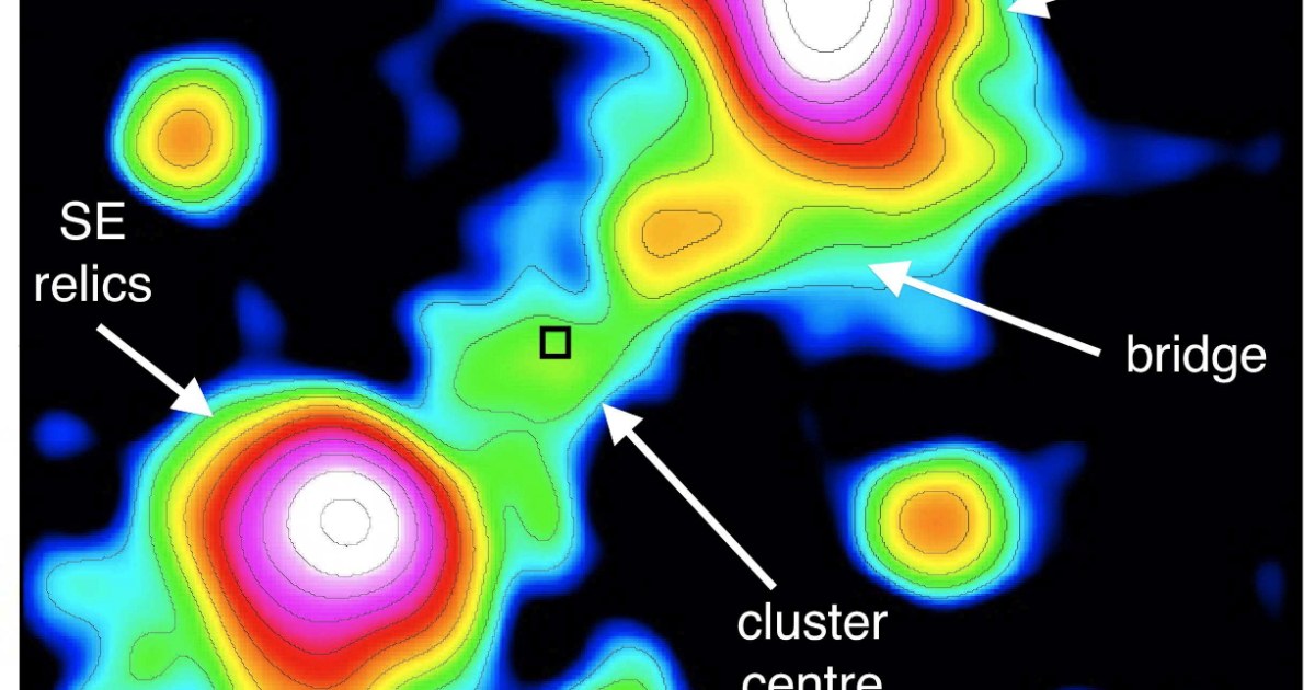 Intergalactic crash site among biggest structures ever seen
