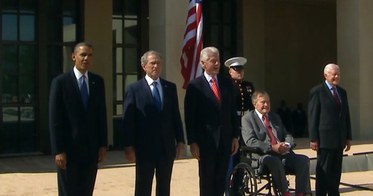 Presidents dedicate Bush Presidential Library