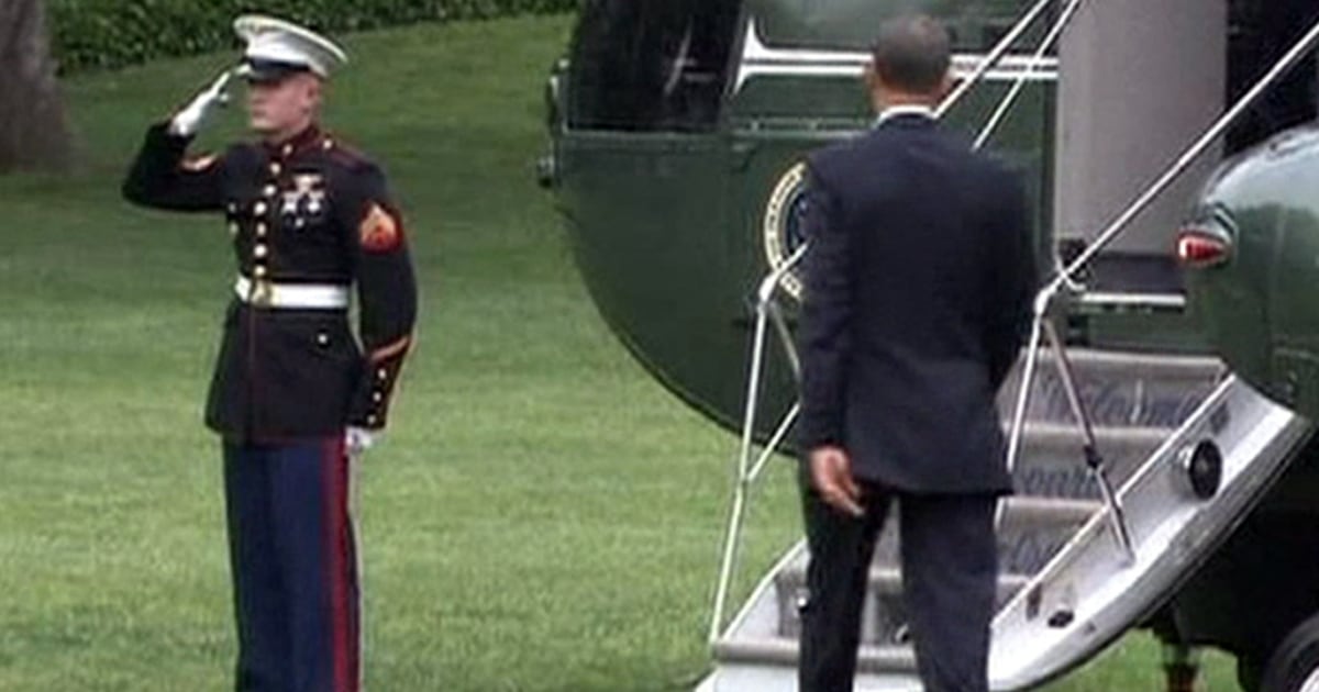 Obama Forgets To Salute Marine