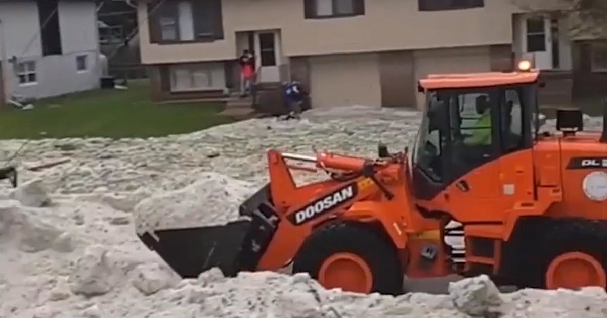 Nebraska Hail Piled up Like Snow