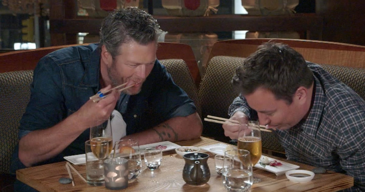 Jimmy Fallon's latest funny: Make Blake Shelton try sushi for first time