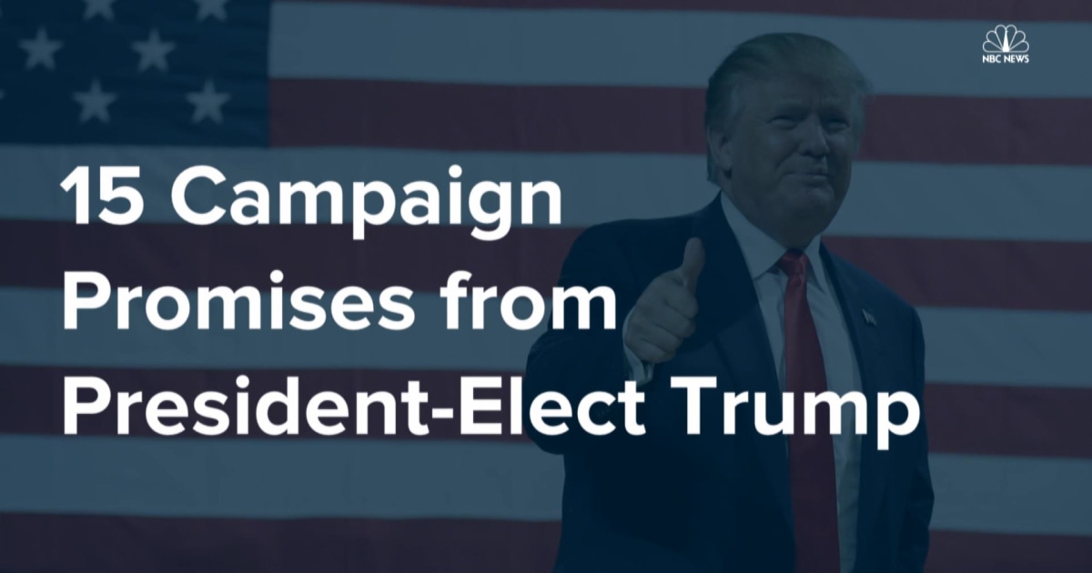 President-Elect Trump’s Campaign Promises