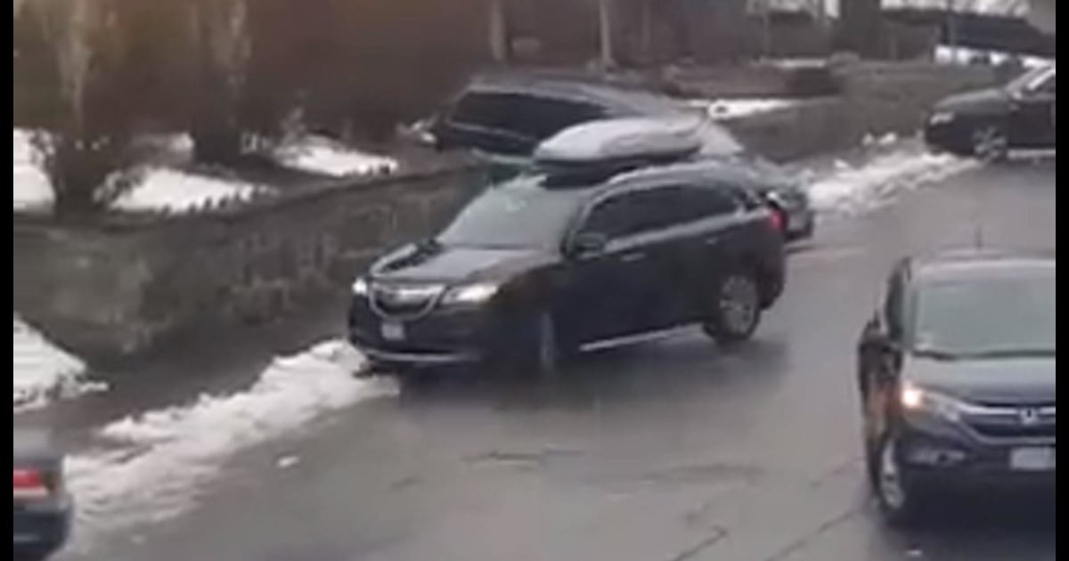 Car Slides Down Icy Hill Leaving Few Cars Untouched