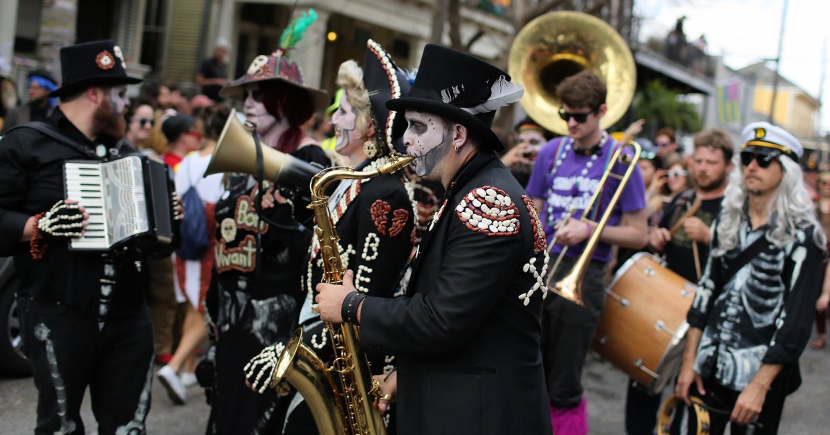 New Orleans celebrates Mardi Gras. 