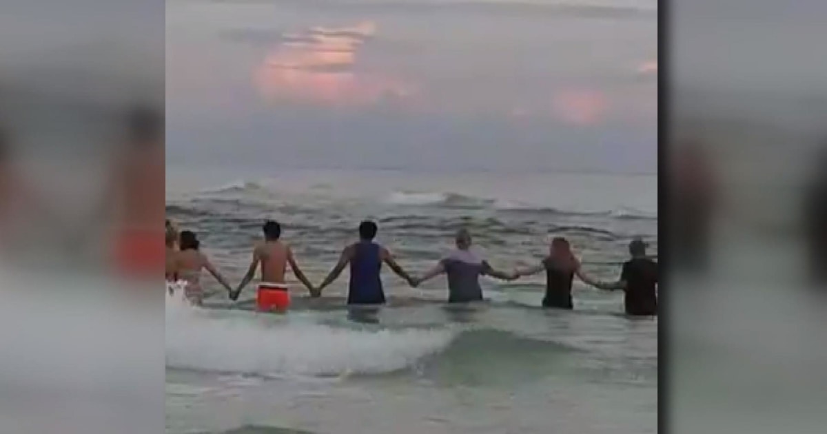 Human Chain Rescue Saves Family From Riptide