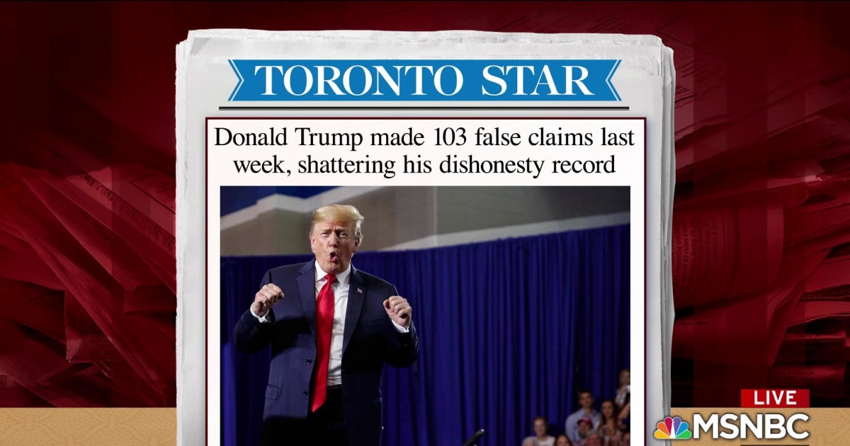 Dステ12th「TRUMP」REVERSE 、TRUTH Trump told 103 false claims last week: report