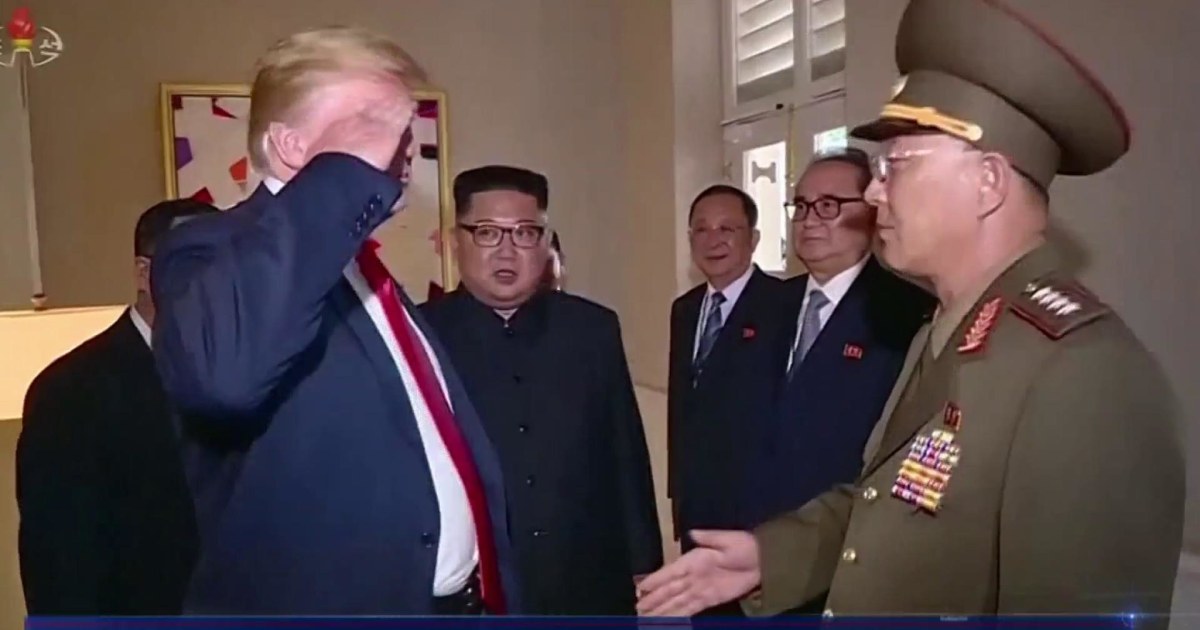 Component Video Out Video shows President Trump saluting North Korean general