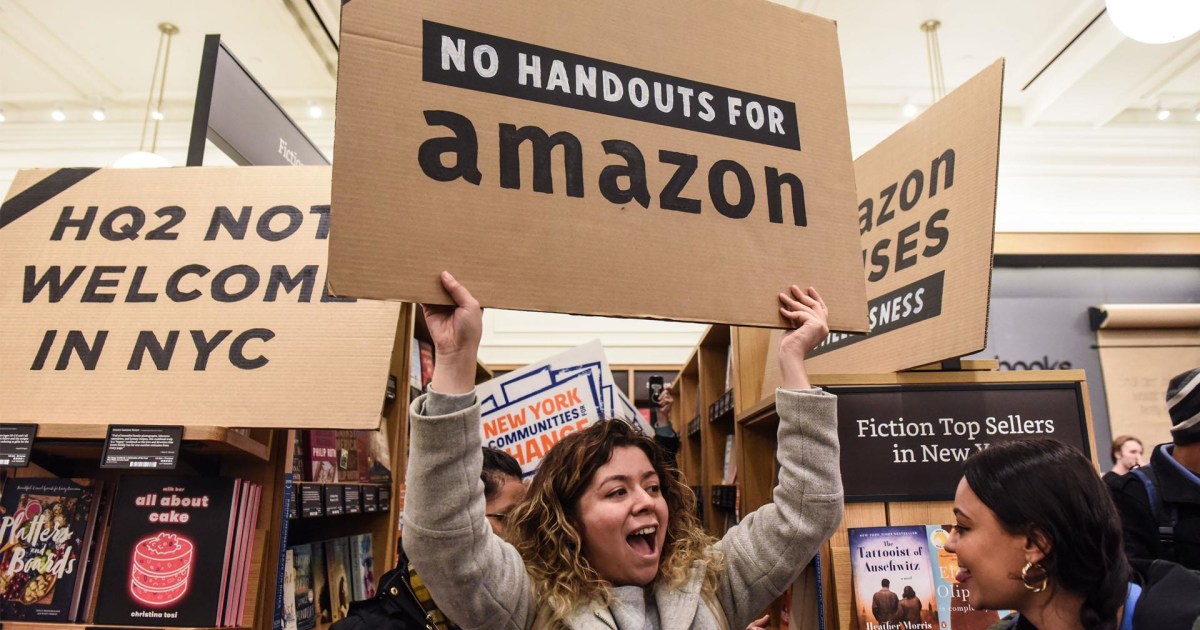 Who’s rallying against Amazon’s new HQ2?