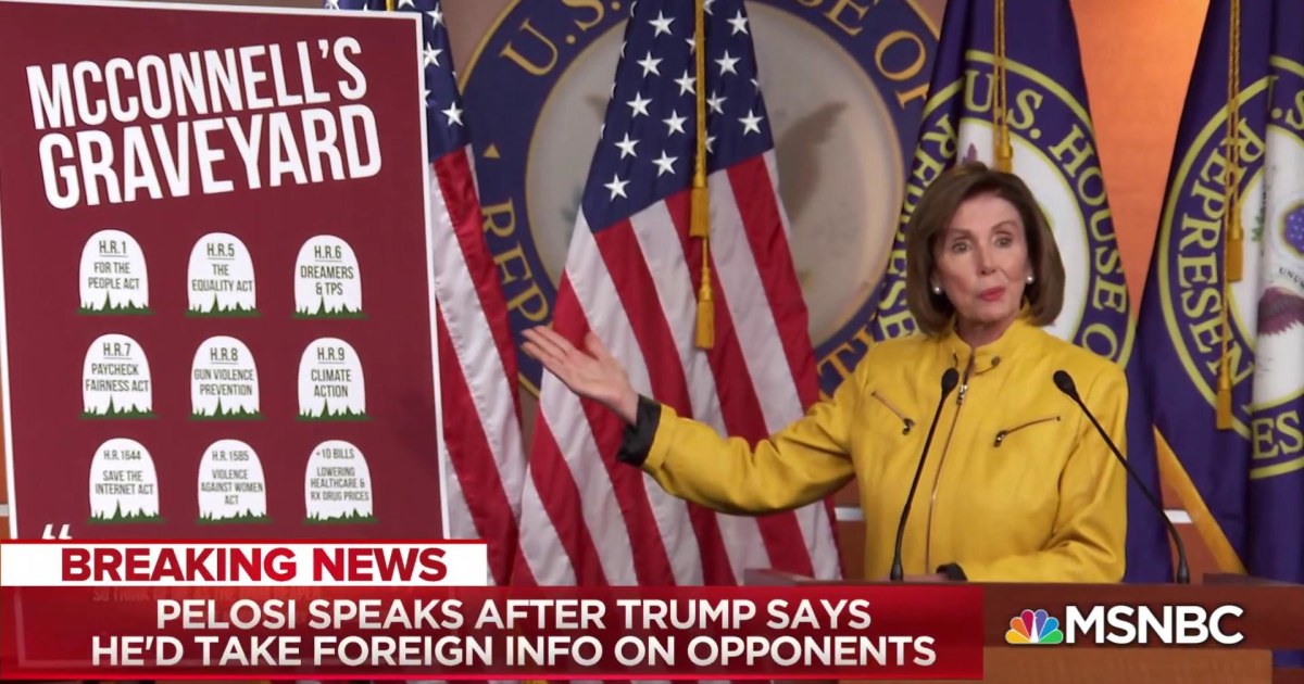 'McConnell's Graveyard': Pelosi lists bills passed by House that Senate won't vote on