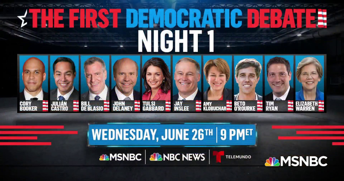 First 2020 Democratic debate lineups announced