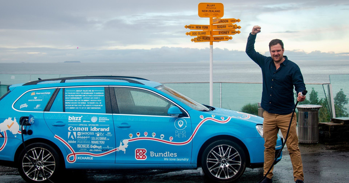 Electric car arrives in New Zealand after 62,800mile journey