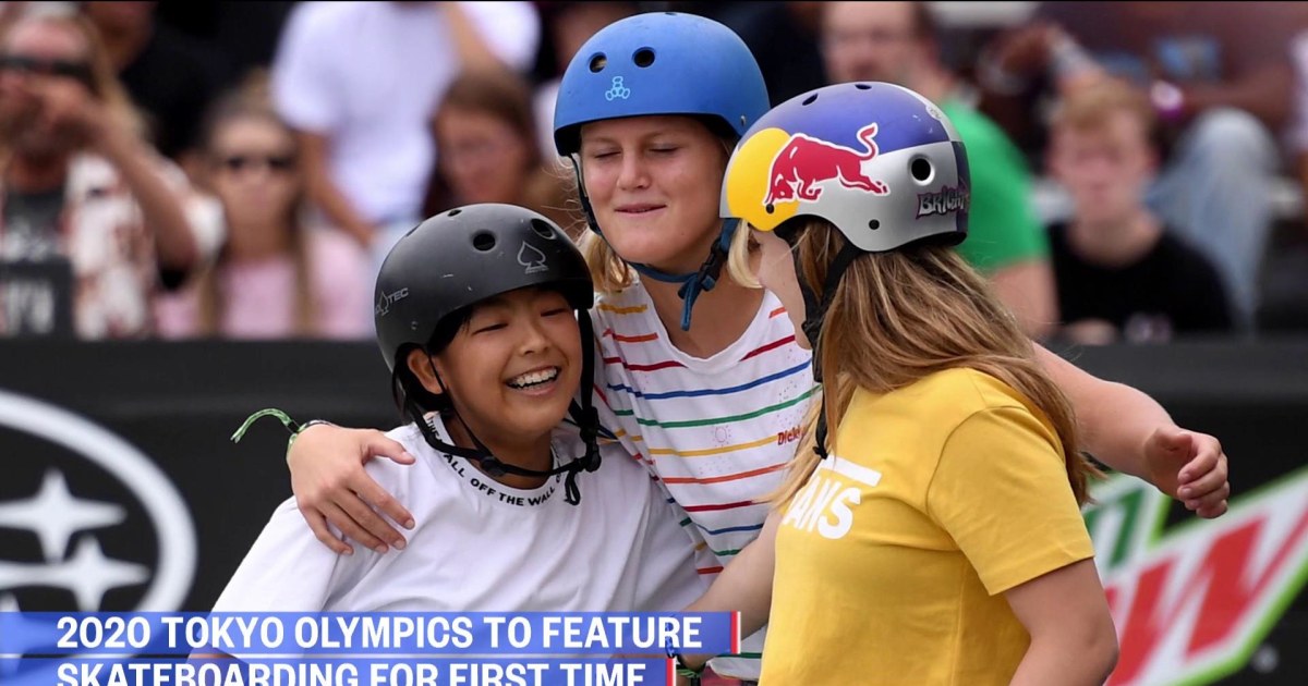 Skateboarders in the olympics