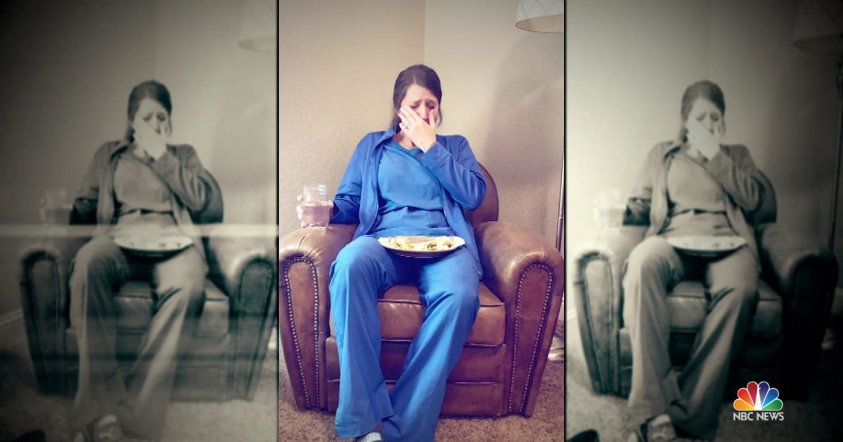 Viral photo of nurse crying after a long shift draws outpouring of
