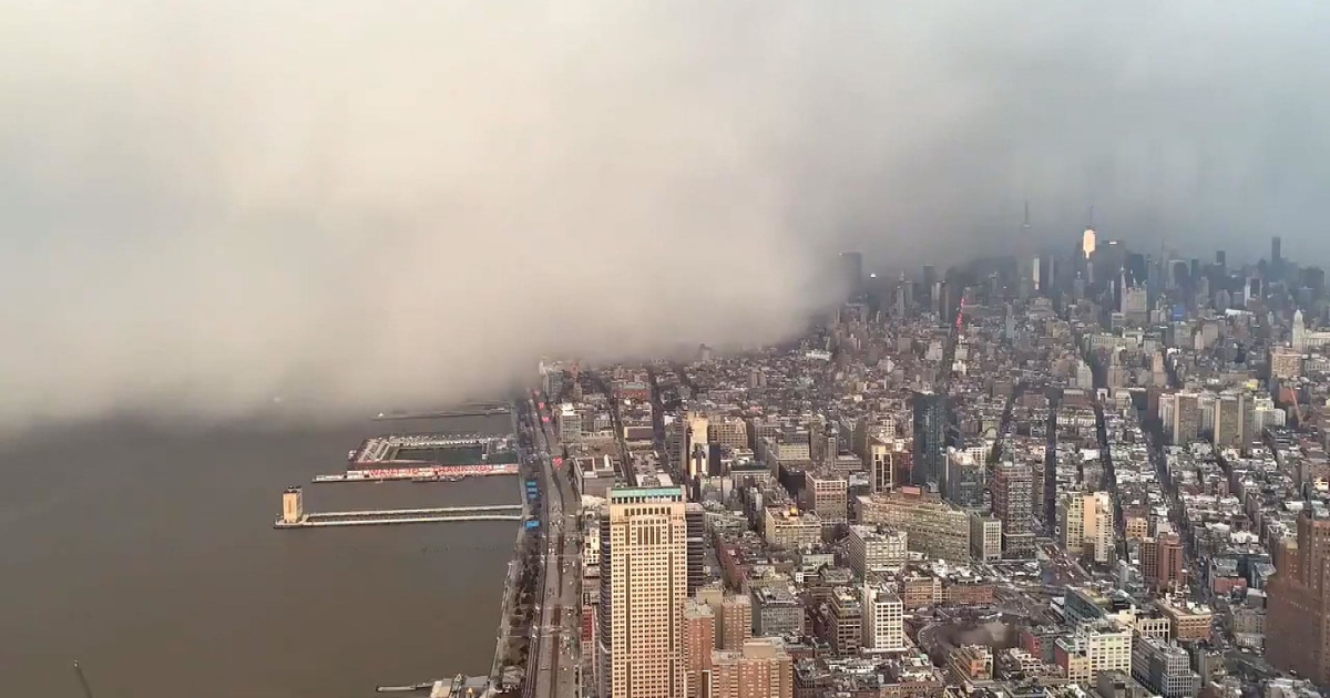 Watch as snow squall takes over New York City
