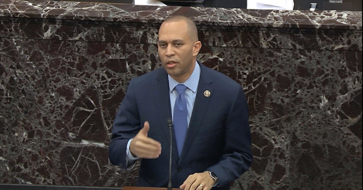 Protester interrupts Rep. Jeffries during the impeachment trial