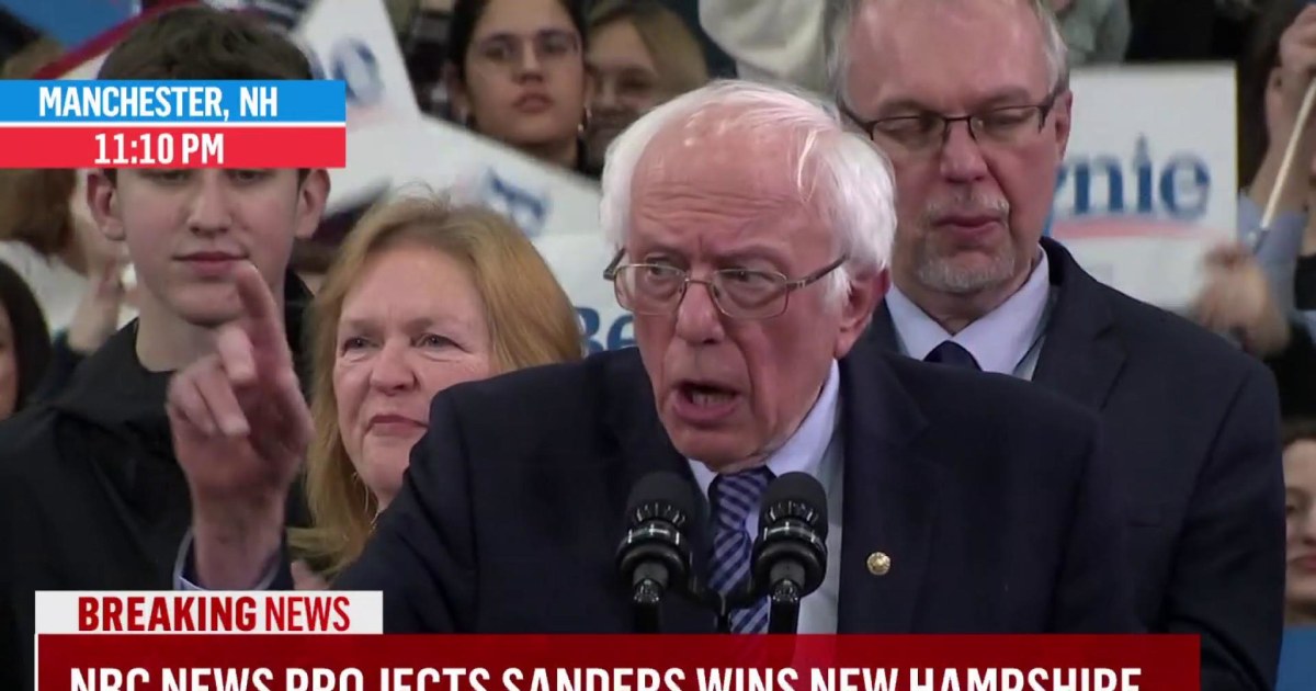 Sanders declares victory in New Hampshire primary