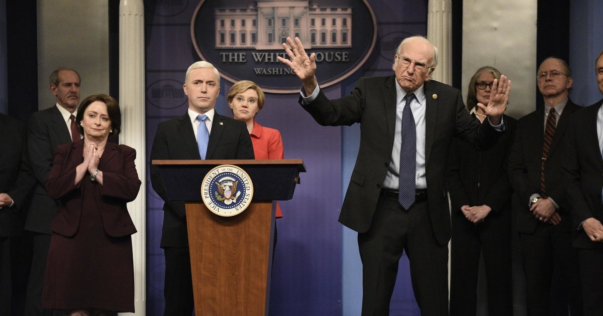 Larry David reprises his Bernie Sanders impression