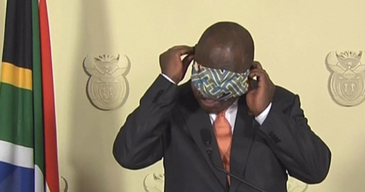 South African President Struggles With Face Mask During Lockdown Address