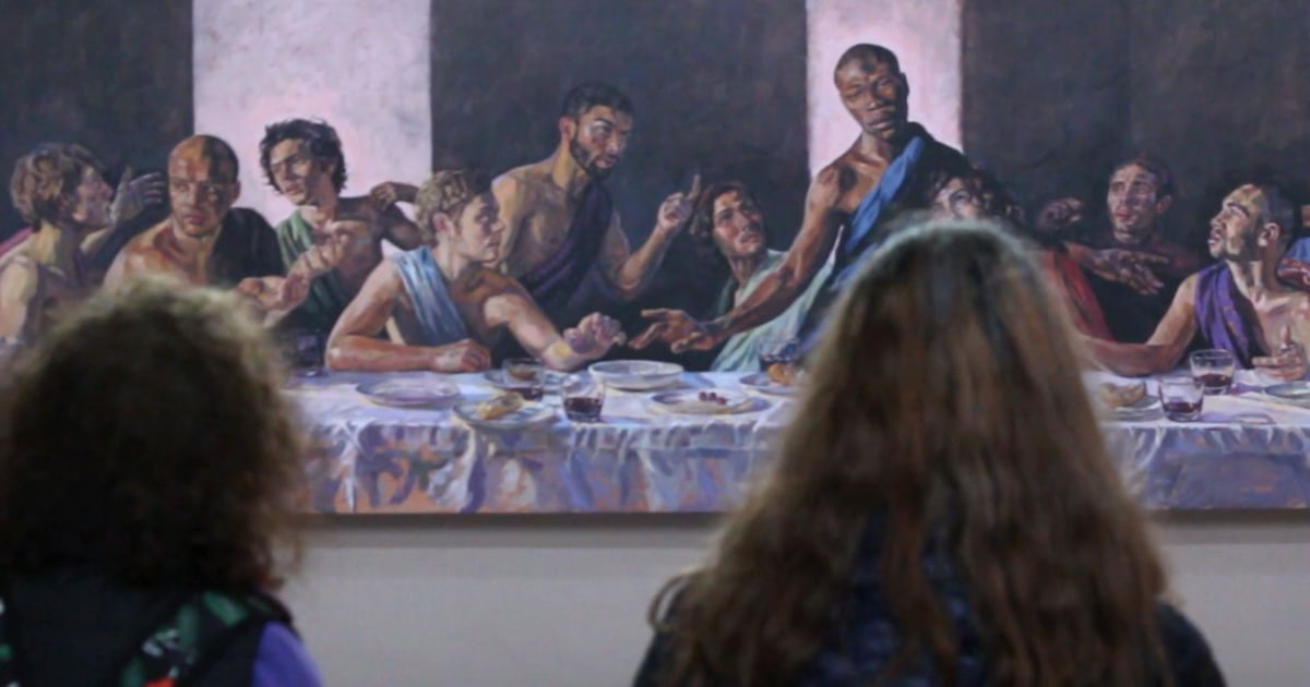 Last Supper painting featuring Black Jesus goes on show