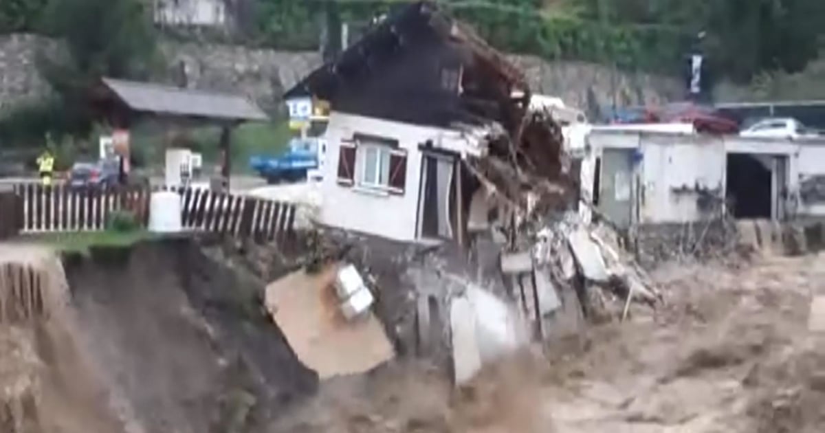 Freak floods in France wash away roads and houses