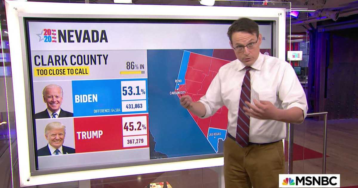 Nevada vote count update adds increase to Biden's lead in state