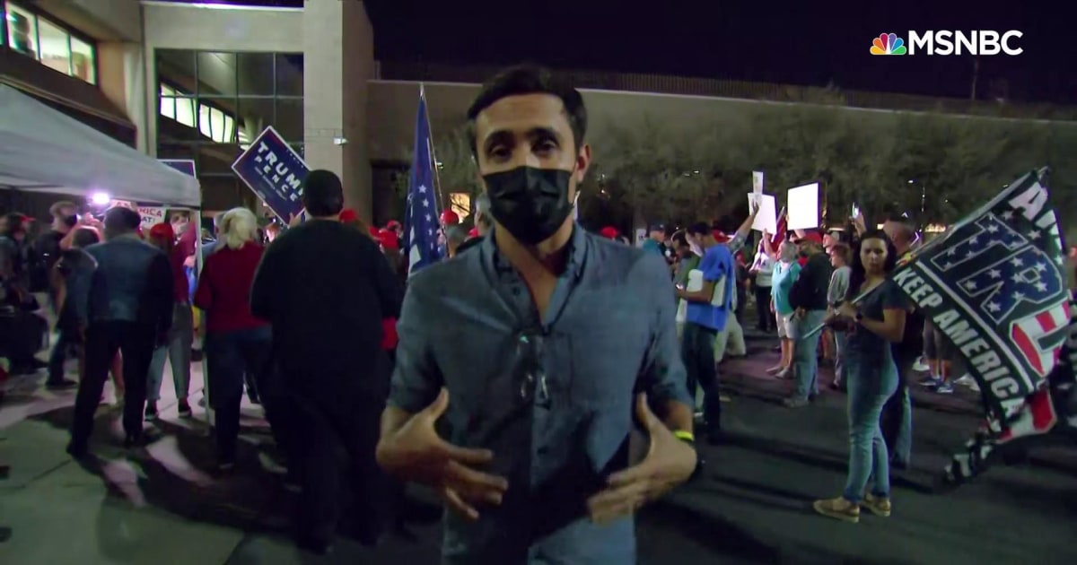 Trump supporters demonstrate outside vote processing facility in Arizona