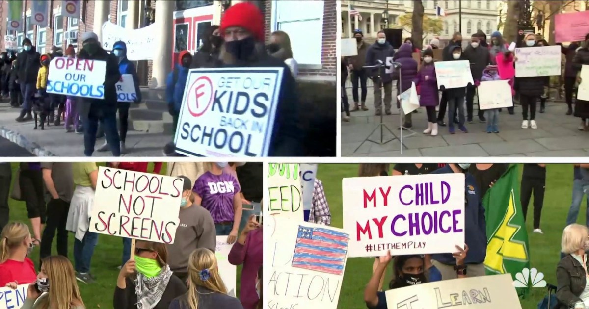 Parents and teachers clash over when to resume in-person learning