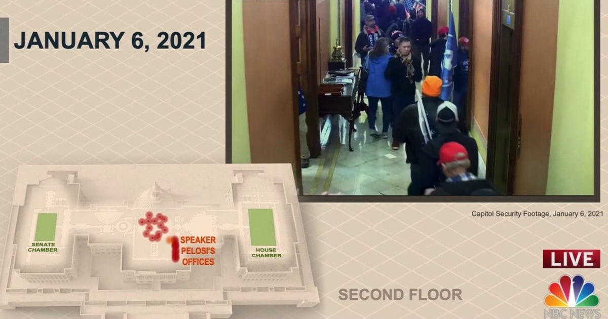 Trial Video: Capitol rioters search for Pelosi in footage shown by House impeachment managers