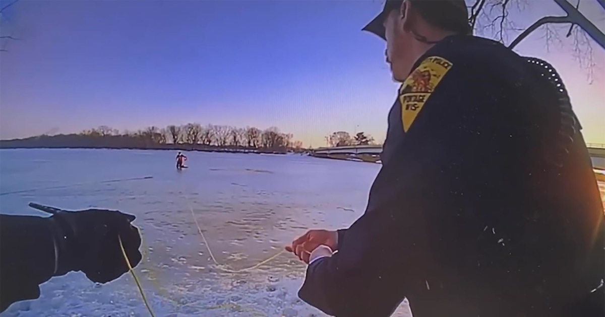 WATCH Bodycam shows police officers rescuing child who fell through