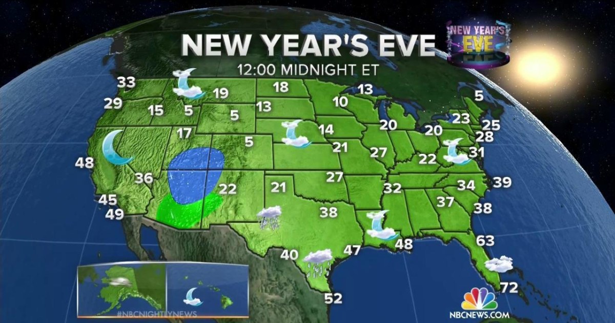 Temperatures Plunge Just in Time for New Year’s Eve