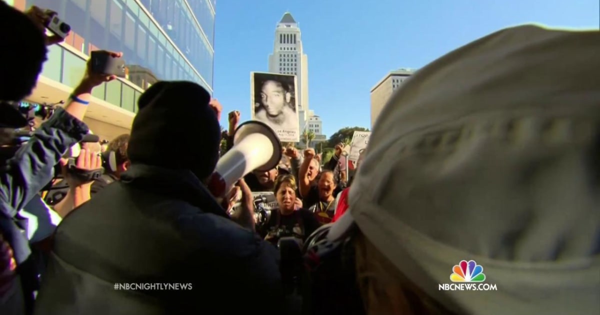 Protests in Los Angeles Over Police Shooting of Homeless Man