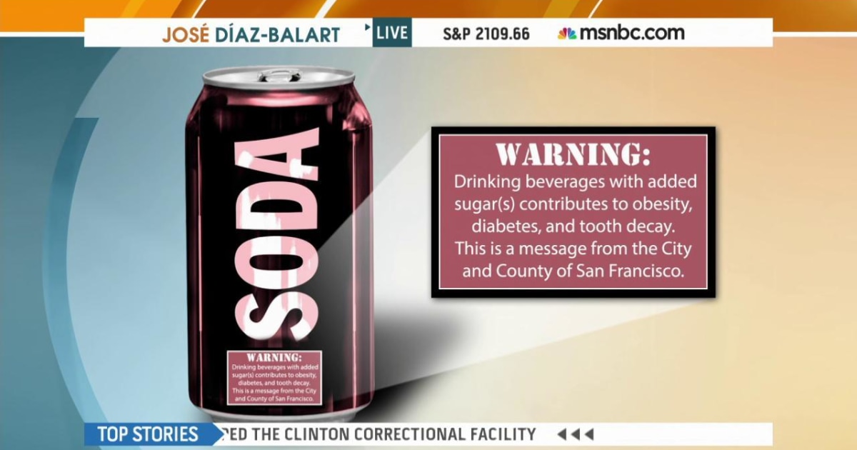 San Francisco takes major step on health warning labels on sugary drinks