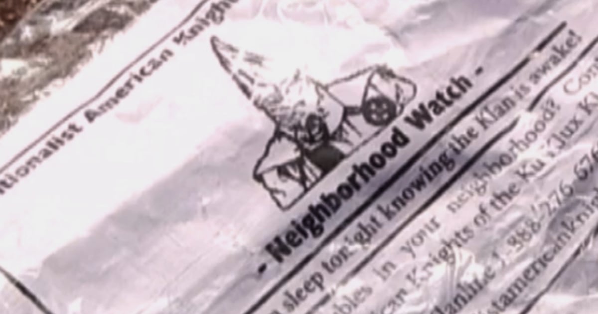 KKK Fliers Leave Neighbors On Edge KKK Fliers Leave Neighbors On Edge