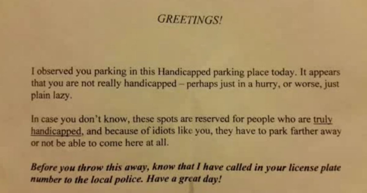 Parking Lot Vigilante Shames Disabled Girl