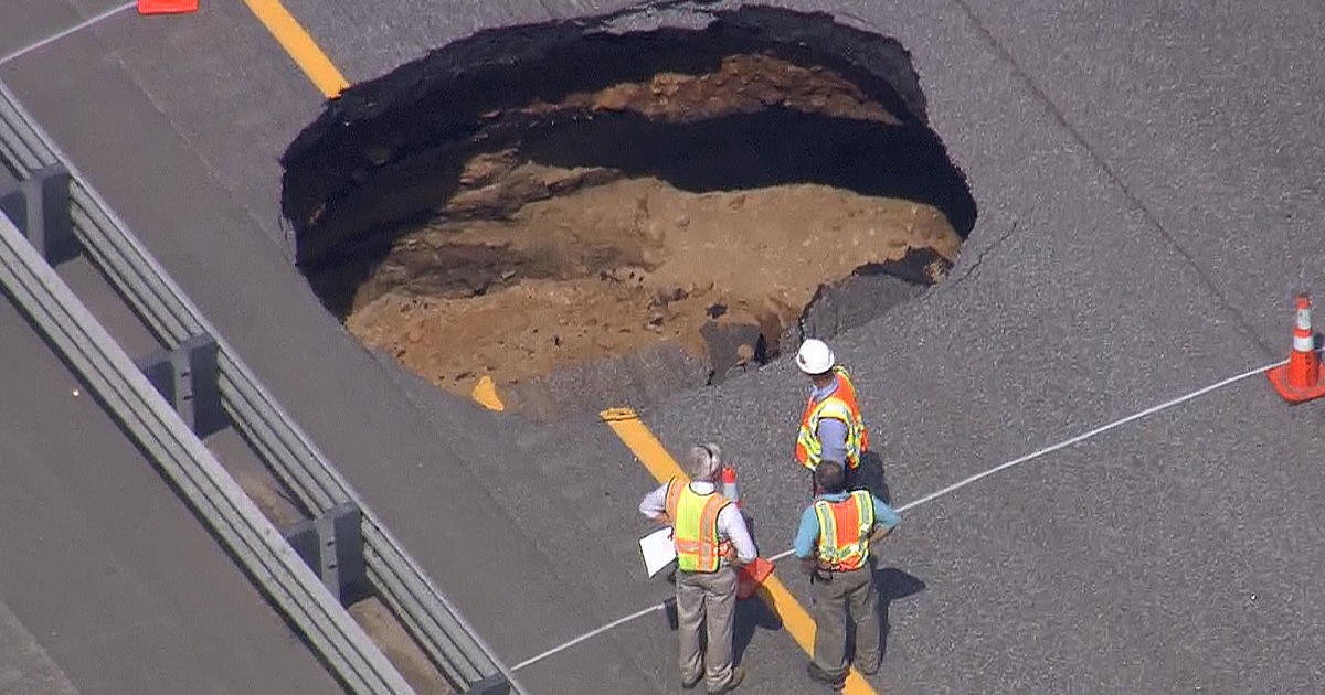 Sinkhole Opens Up in New Hampshire Highway