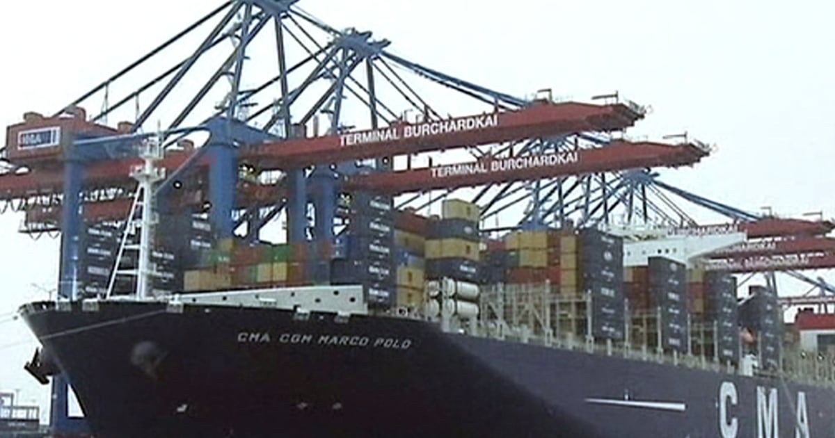 World's largest container ship on maiden voyage