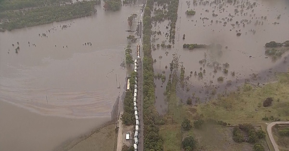 See Texas Floodwaters Swallow Landscape