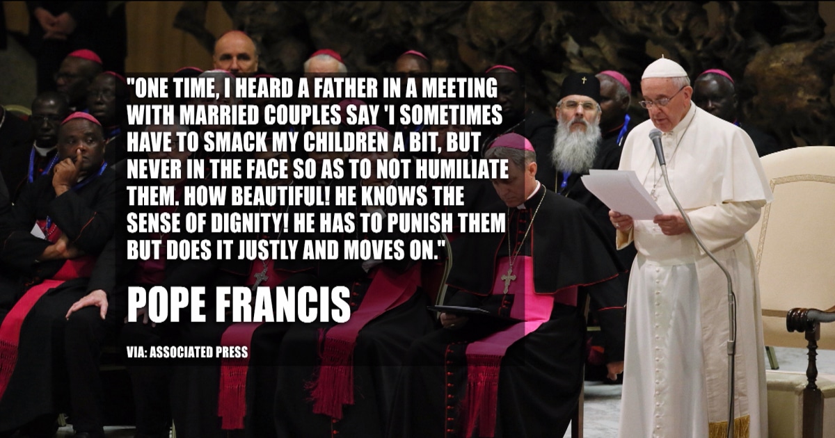 Pope Francis weighs in on corporal punishment