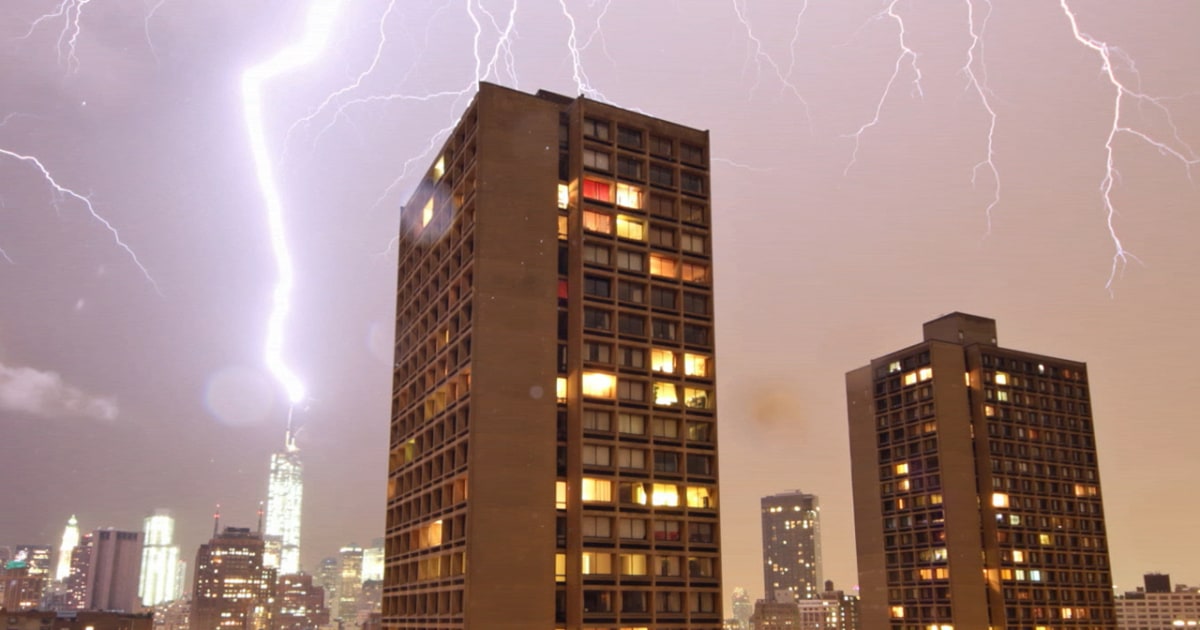 Lightning strikes World Trade Center