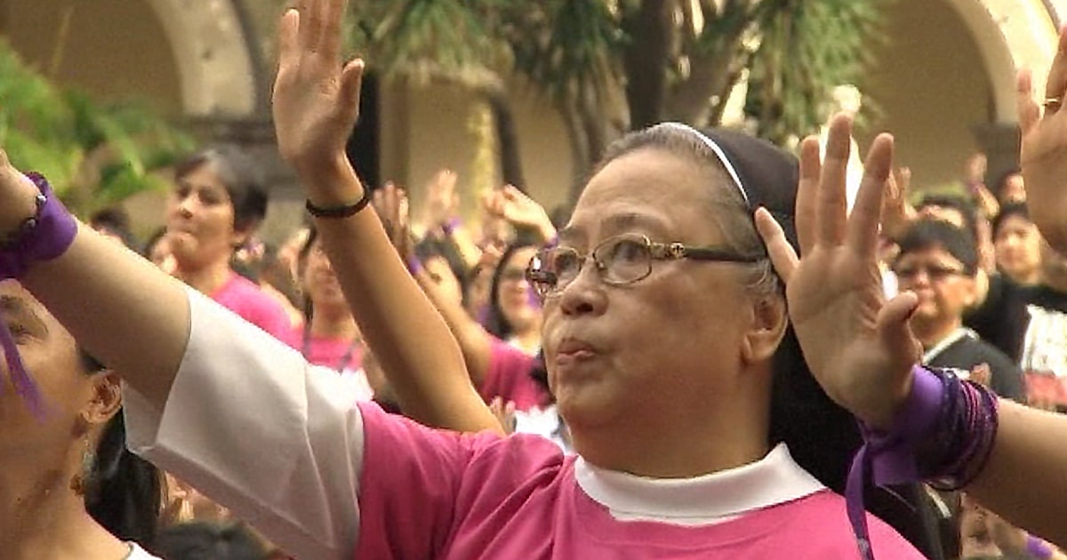 Schoolgirls, Nuns Dance to End Violence Against Women in Philippines