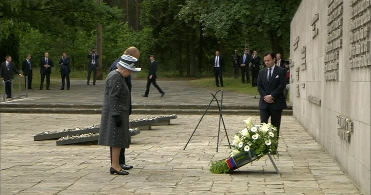 Queen Elizabeth II Visits Bergen-Belsen Concentration Camp
