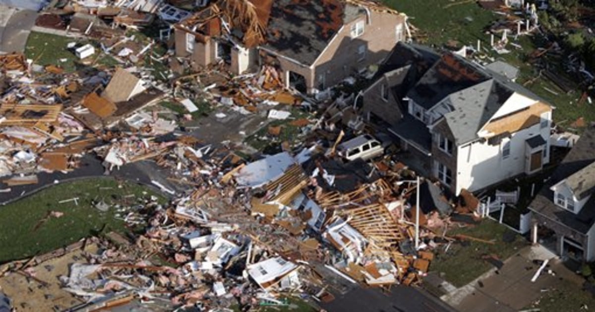 Virginia residents inspect twister damage