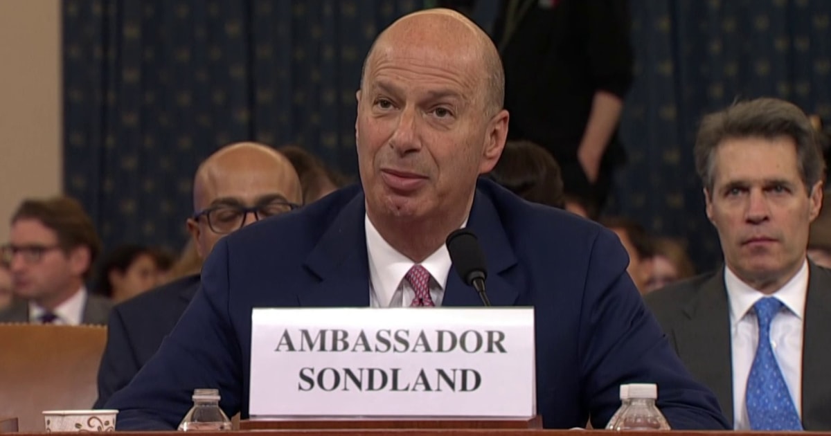 Gordon Sondland sues Pompeo, federal government for legal fees from Trump impeachment probe