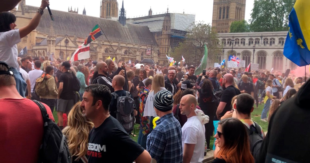 London anti-lockdown protest draws hundreds